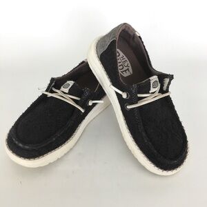 Hey Dude Wendy Crochet Shoes Black Kids Toddlers Size 11